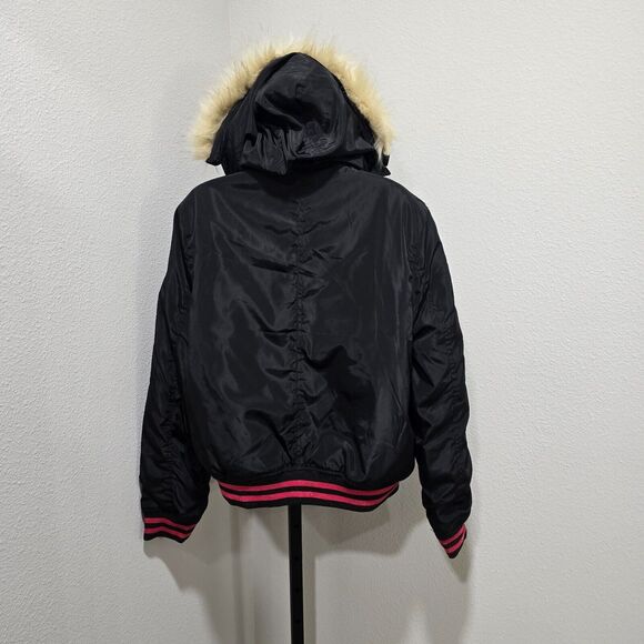 Ultim 8 Bomber Jacket Jrs XL Faux Fur Hummingbird Hoodie Outdoor Embroidered - Picture 6 of 11
